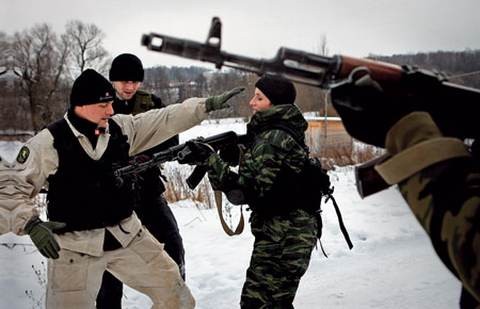 Репетиция трюковой сцены.